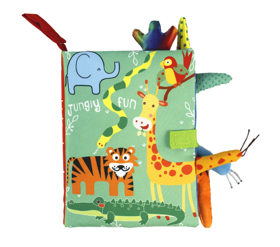 Soft fabric baby book with crinkle pages